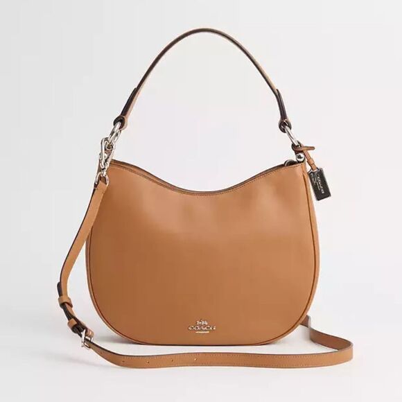 NWT COACH MAE Crossbody Leather Saddle Tan - Picture 1 of 12